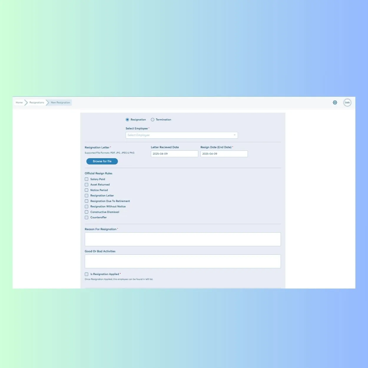 How Resignation & Rejoining Module Works?